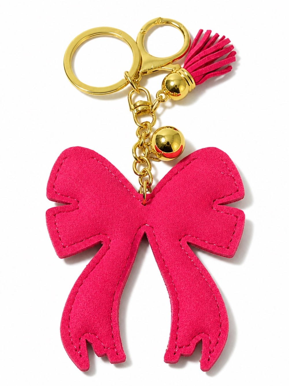 Pink Rhinestone Bow Keyring bag backpack charm - Picture 3 of 3